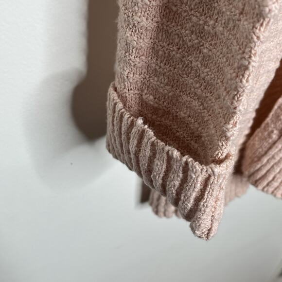 LL Bean Textured Open Cardigan Pink Womens Small Pastel Cotton Spring Romantic - Picture 3 of 6